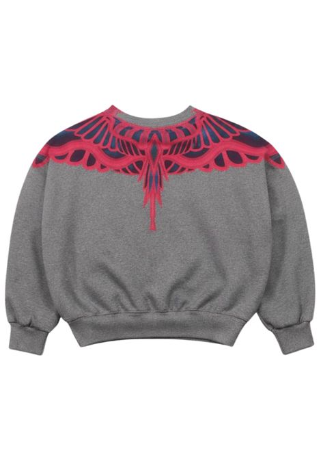 Girls' grey cotton sweatshirt MARCELO BURLON | GSW117GRIGIO